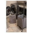 thumbnail image 6 of ZRuEzyX Rolling 2-Tier Vertical Laundry Hamper Sorter - Grey - Cart with Double Basket Sections - Four Wheels - Hanging Clothing Bags - Home Organization, 6 of 9