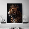 thumbnail image 5 of Mudket Leopard with Gold Royal Crown Black Background Canvas Wall Art, Luxury King Wildlife Trendy Wall Art Print for Living Room Office Home Decor, Framed Ready to Hang - 12"L x 8"W, 5 of 9