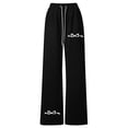 thumbnail image 4 of WMQPNNS Girl's Baggy Sweatpants Straight Long Trousers Girls Sweatpants Size 6 Printed Drawstring Athletic Pants with Pockets Kids Workout Clothes, Size 11-12 Years, Black, 4 of 4