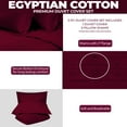 thumbnail image 4 of BNM 300 Thread Count Egyptian Cotton Duvet Cover Set, Full/Queen, Burgundy, 4 of 11
