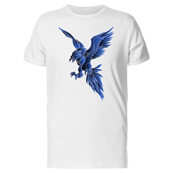 Blue Phoenix Illustration T-Shirt Men -Image by Shutterstock, Male 3X-Large