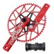 thumbnail image 5 of 130 BCD bicicleta de montaña ultraligera 170mm cigüeñal, aleación de aluminio MTB juego de manivela estrecha de una sola 5-garra soporte 56T rojo Soledad Brazo de manivela de bicicleta plegable, 5 of 10