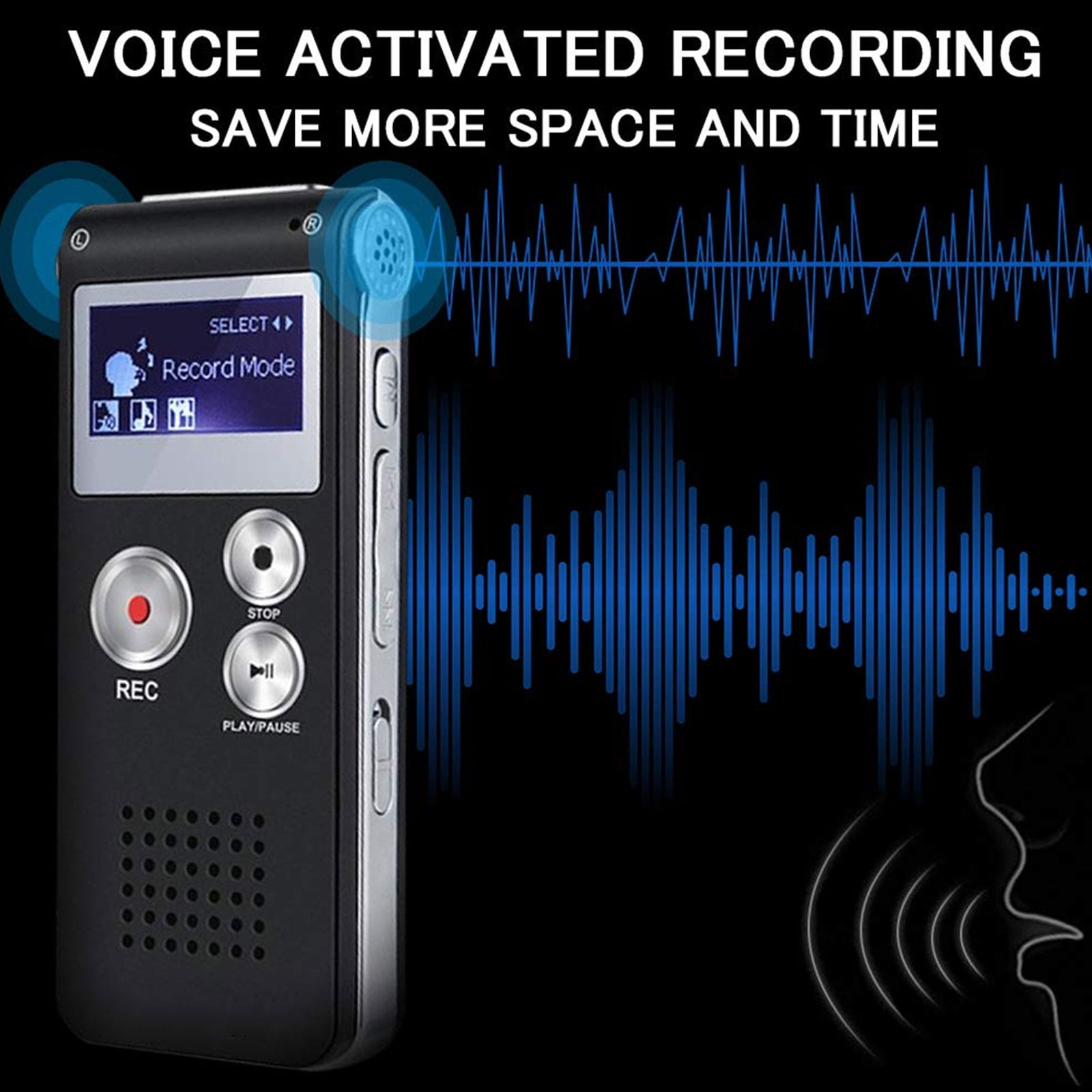 RTR Digital Voice Recorder, 8Gb Voice Activated Recorder With Playback, Mini Audio Recorder For Lectures, Meetings, Interviews, Portable Tape ...