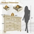 thumbnail image 2 of Homhougo 9 Drawer Dresser for Bedroom, 37.8" Tall Dresser with Wide Drawers & Ornately Carved Metal Handles, Rustic Grey Dressers & Chests of Drawers with Wood Legs for Bedroom, Living Room, Hallway, 2 of 8