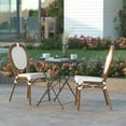 thumbnail image 3 of Emma + Oliver Indoor/Outdoor Stacking Thonet Bistro Style Chair with Natural PE Cane Rattan Seat and White Finished Metal Frame, 3 of 13