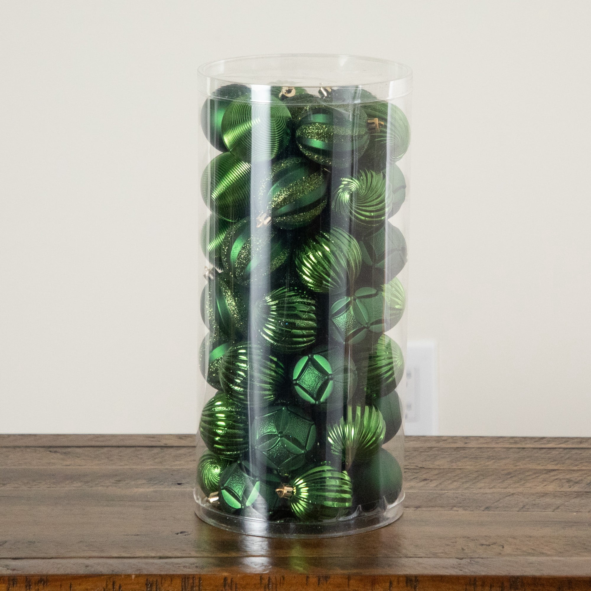 48-pc Green Ball Shatterproof Christmas Ornaments