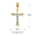thumbnail image 3 of 14K Two Tone Gold Jesus Crucifix Cross Pendant with 1.2mm Singapore Chain Chain Necklace - 20", 3 of 4