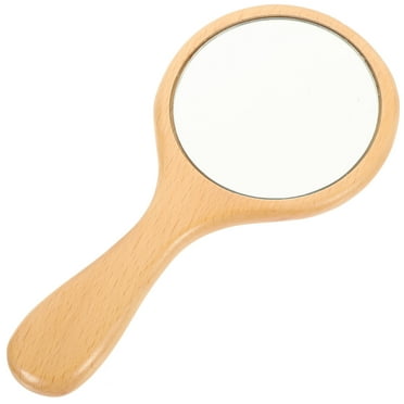 Handle Mirror Handheld European Style Mirrors Decorative Makeup Portable Cosmetic Wooden