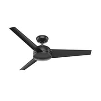 Restored Hunter Fan 52 inch Outdoor Ceiling Fan for Porch with 3 blades, Farmhouse Ceiling Fan, Matte Black, for Living Room, Bedroom, Farmhouse, Kitchen (Refurbished)