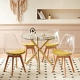 thumbnail image 6 of Lecut Round Glass Dining Table for 2 to 4 Person, 31.5" Modern Dining Room Table with Tempered Glass Top & Golden Metal Legs,Small Kitchen Table for Apartment,Home, Office, 6 of 7