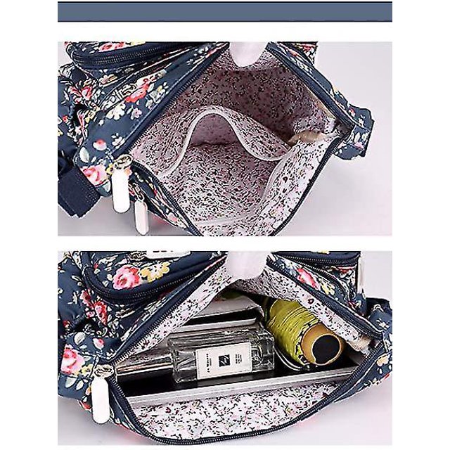 Bolsos cruzados casuales multibolsillos para mujer Bolsos impermeables de nailon para hombros LingWen 9024715467027