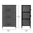 thumbnail image 2 of SALE CLEARANCE 3-Tier Dresser Drawer, Storage Unit with 3 Easy Pull Fabric Drawers and Metal Frame, Wooden Tabletop, for Closets, Nursery, Dorm Room, Hallway, Grey, 2 of 7