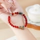 thumbnail image 2 of Pulsera de ágata roja para mujer con colgante de cuatro hojas en forma de cloisonné, 2 of 2