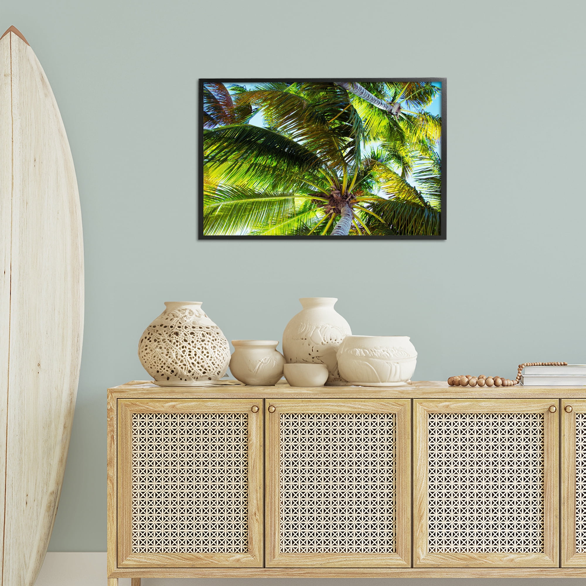 Stupell Industries Swaying Palm Leaves Botanical & Floral Photography Black Framed Art Print Wall Art, 30 x 20