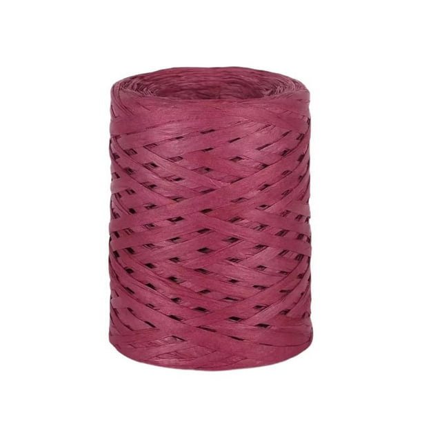 Rafia Paper Ribbon Raffia Twine Decorativo 656 pies Cordera de papel para envoltura de regalos Cabrilamiento de diy Decoración de la artesanía para Rojo