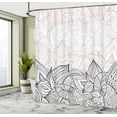 thumbnail image 4 of Ambesonne Floral Shower Curtain, Nature Inspired Leaf Print, 69"Wx75"L, Black White, 4 of 4