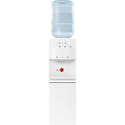 TABU Top Load Water Cooler Dispenser,Holds 3 or 5 Gallon Bottle, Storage Cabinet and Child Safety Lock (White)