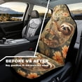 thumbnail image 3 of Uorisanigo Sloth Car Seat Covers Waterproof Front Seat Covers Easy Installation Stretch Polyester Fabric Cover Protection Interior Accessories Universal Fit Most Cars,SUV, Trucks, 3 of 7
