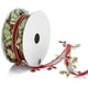 thumbnail image 4 of 1 rollo 20m decoración de navidad cinta de cinta de cinta de hoja lateral de la hoja de malla central cintas de banda de estilo para árboles de navidad regalos de envasado (clarete), 4 of 5