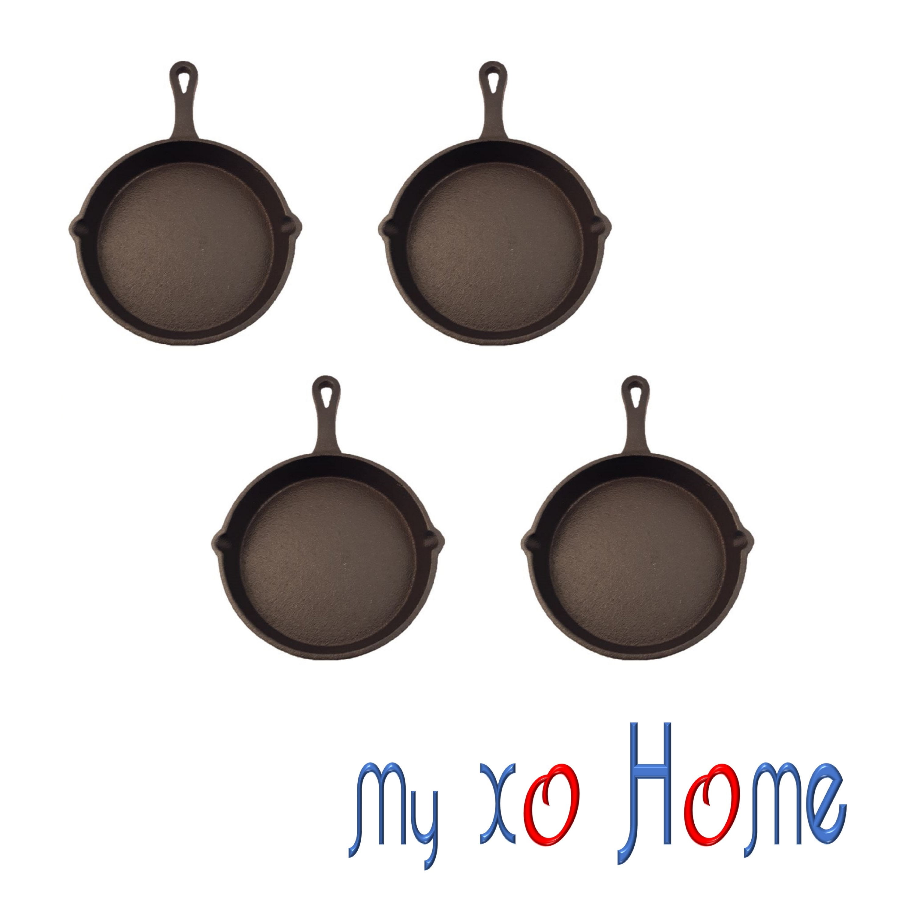 Skillet with Handle 4 Skillets MyXOHome 6" Round Cast Iron Frying Pan 