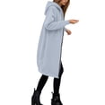 thumbnail image 6 of Women Casual Zip up Polyester Hoodies, Long Hoodie Tunic Jackets Long Sleeve Sweater Dress with Side Pockets Light Blue S, 6 of 8