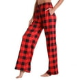 thumbnail image 4 of XuJwPNcy Lounge Pajama Pants Women Summer Fashion Plaid Printed Loungewar Baggy Wide Leg Pj Pants, 4 of 5