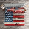 thumbnail image 2 of Ambesonne American Quilted Coverlet 3 Pcs, Fourth of July Theme, Queen Size, Blue Red Beige, 2 of 2