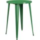 thumbnail image 1 of Mesa de altura de barra redonda de metal verde para interiores y exteriores de grado comercial de 30 " Flash Furniture CH-51090-40-GN-GG, 1 of 1