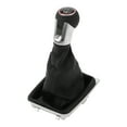 thumbnail image 1 of Perilla de cambio manual de 5 velocidades Unique Bargains con cubierta, palanca de cambio para VW Golf MK7 GTI GTD 2013-2018, plástico, cuero sintético, negro rojo, 1 Pc, 1 of 6