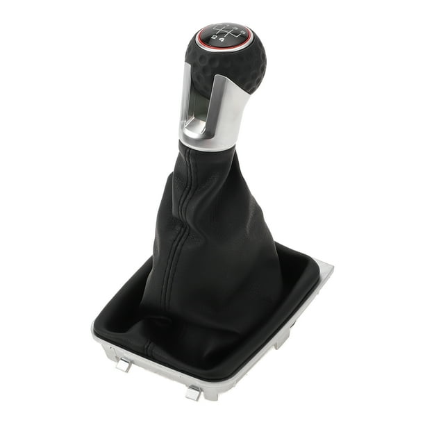 Perilla de cambio manual de 5 velocidades Unique Bargains con cubierta, palanca de cambio para VW Golf MK7 GTI GTD 2013-2018, plástico, cuero sintético, negro rojo, 1 Pc