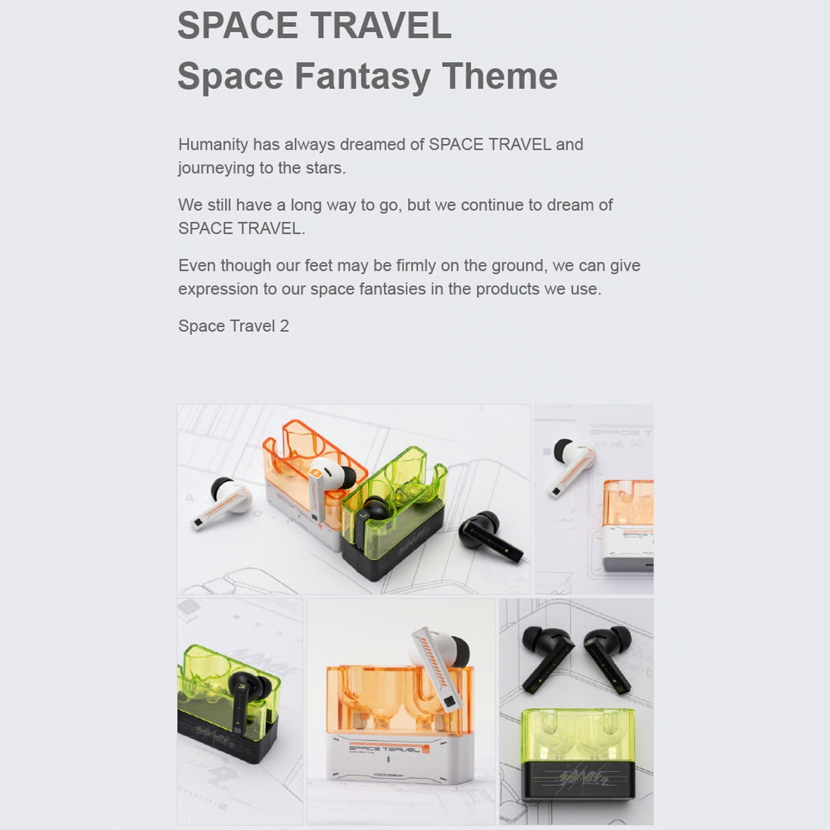 MOONDROP Space Travel 2 TWS Earbuds HiFi Wireless Headphones with ANC Noise Cancellation, Bluetooth 6.0, Low Latency Gaming Mode, SBC/AAC Codec Support