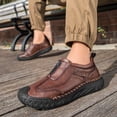 thumbnail image 5 of Mens Non-slip Loafers Outdoor Casual Lightweight Retro Driving Shoes Minimalist Business Office Moccasins Brown 10 US, 5 of 7