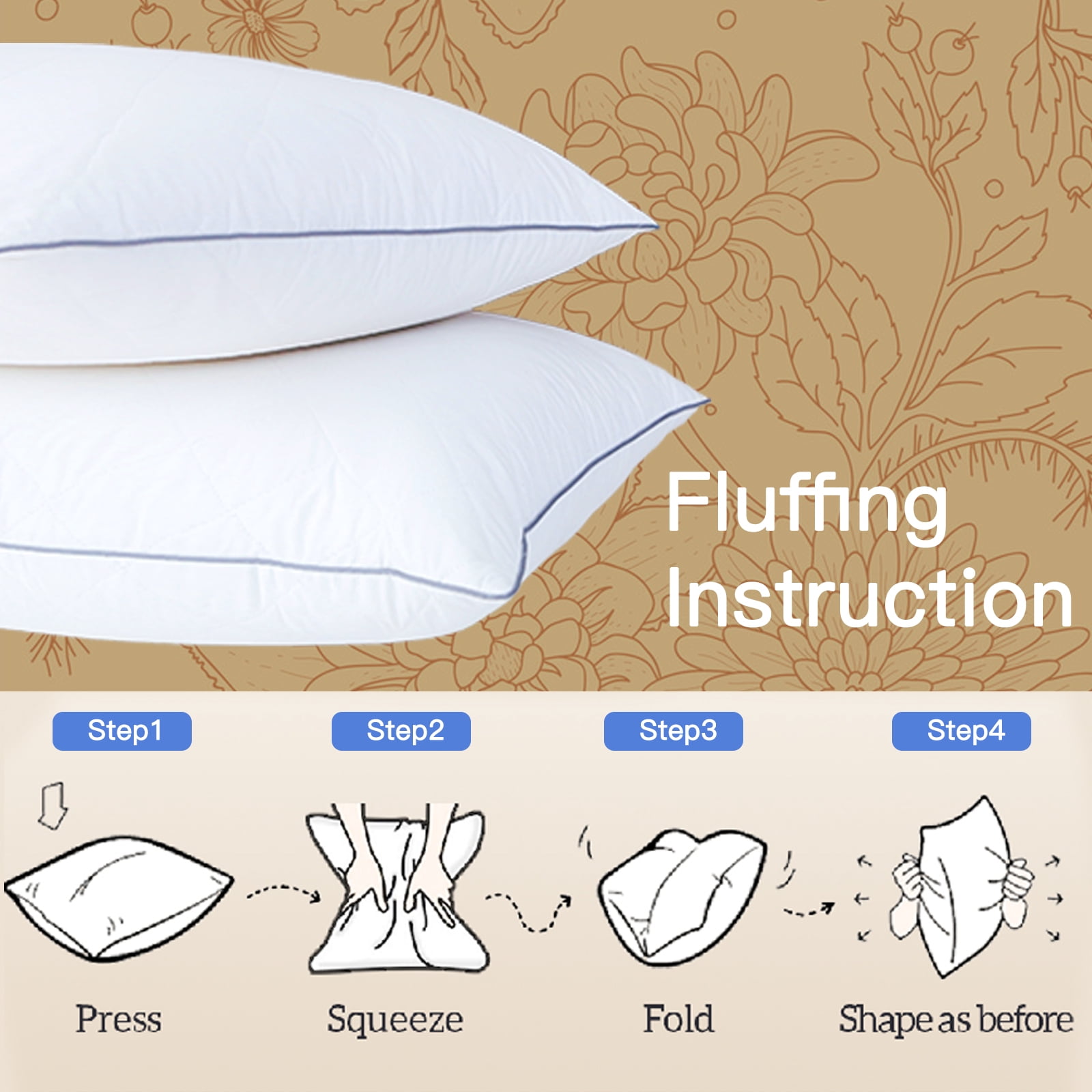 Airensky Soft King Down Bed Pillows - Multi-Angle Sleep (2 Count)