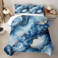 thumbnail image 2 of Homewish Blue Marble Twin Quilt Set,Gold Metallic Twin Coverlet Set,2 Pieces, 2 of 7
