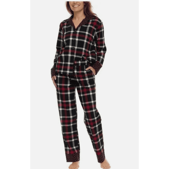 Vera Bradley Women's Notch Collar PJ Set Red Large