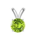 thumbnail image 2 of Mauli Jewels Engagement Necklace for Women 0.80 Carat Round Peridot Pendant 4-prong 925 Sterling Silver|Silver Chain, 2 of 4