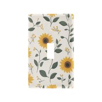 Yayeee Toggle Light Switch Wall Plate 1-Gang 4.5"x2.7" Home Decorative Outlet Cover, Sunflower Pattern