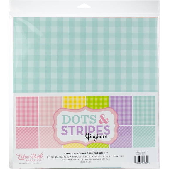 Echo Park Double-Sided Collection Pack 12"X12" 12/Pkg-Spring Gingham