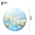 thumbnail image 2 of 12 Inch Wall Clock Battery Operated Silent Clock Decorative for Office, Kitchen, Outdoor, Living Room，Floral Water Lily Dragonfly Painting in Aqua Blue Abstract Creative, 2 of 4