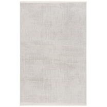 SAFAVIEH Whisper Zoja Solid Area Rug, Light Grey/Ivory, 5'3" x 7'6"