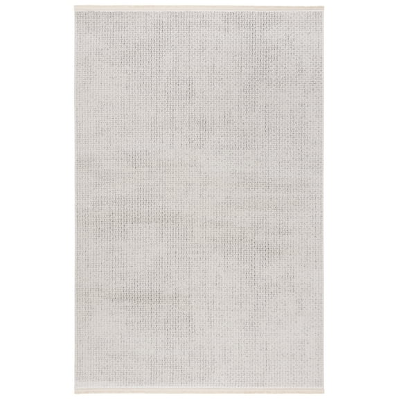 SAFAVIEH Whisper Zoja Solid Area Rug, Light Grey/Ivory, 5'3" x 7'6"