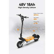 OOTD T10 Electric Scooter 48V 18Ah 900W(peak) Folding EScooter 11 Inch Off Road E Scooter