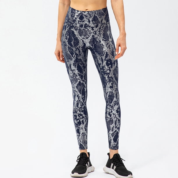 Pantalones de yoga con estampado de serpiente para mujer, pantalones deportivos ajustados y elásticos, pantalones de fitness con cintura alta y levantamiento de cadera