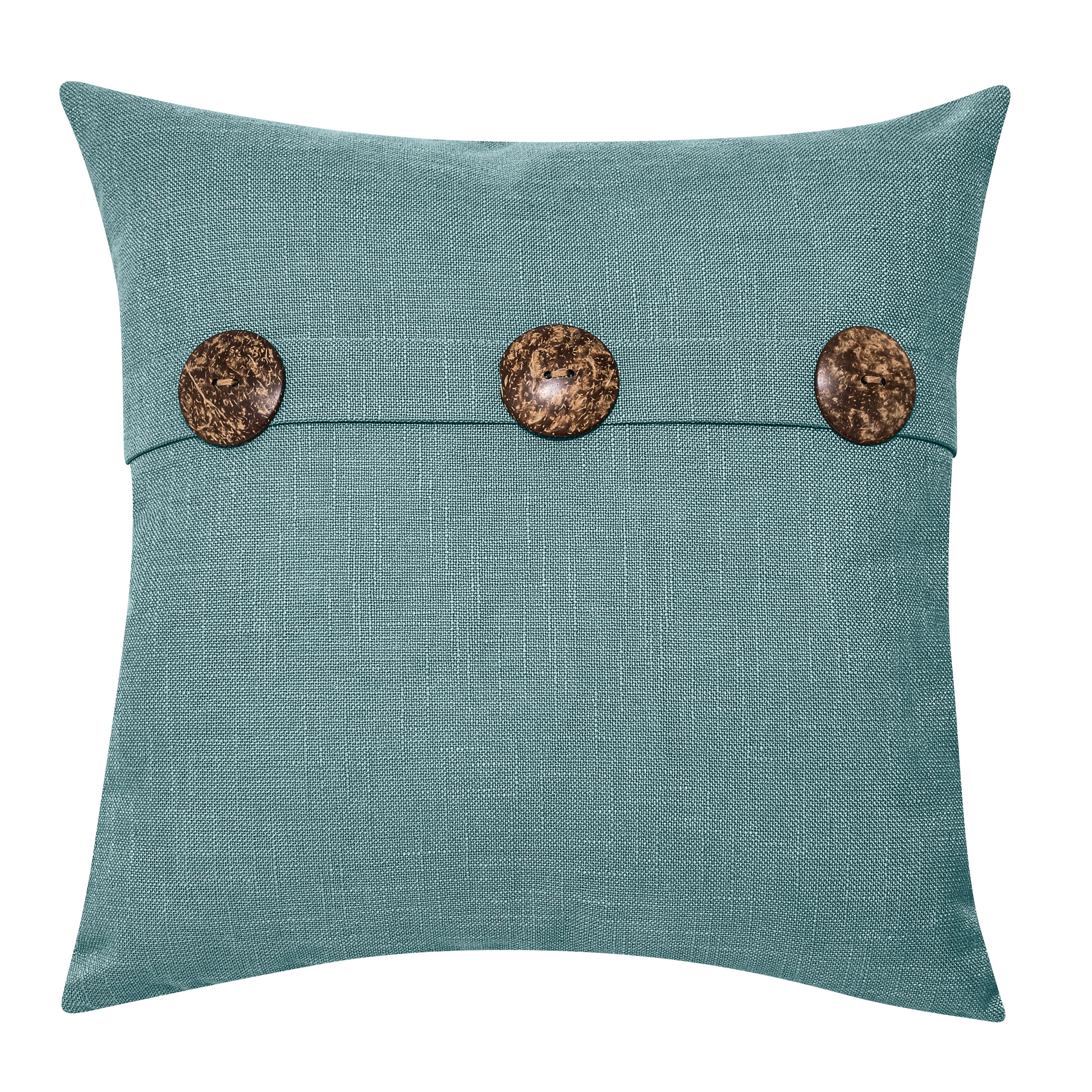 Better Homes & Gardens Feather Filled Three Button Decorative Throw Pillow, 20" x 20", Dark Teal