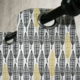 thumbnail image 3 of Ambesonne Feather Grommet Curtain, Style Art Tribal, 50" x 96", Black White Mustard, 3 of 6