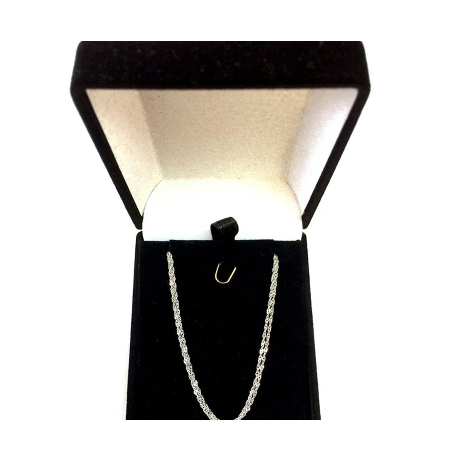 10k Solid Yellow or White Gold Singapore Pendant Chain Necklace (16, 18 and 20 Inches)