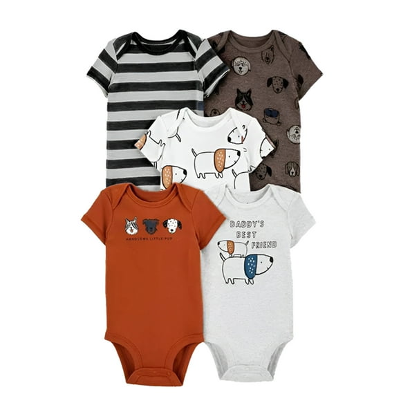 TBWNWG Newborn Onesies Girl,Summer New Baby Short Sleeve Triangle Clothing Climbing Suit Five for 12-18month
