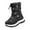 Black, variant on Kids' Unisex Fleece-Lined Snow Boots Boys Girls Water-Resistant Outdoor Warm Boots Anti-Slip Mid-Calf Cold Weather Shoes