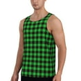 thumbnail image 2 of Fotbe Buffalo Plaid Green Black Pattern Men's Quick Dry Workout Tank Top Gym Muscle Tee Fitness Bodybuilding Sleeveless T Shirt Breathable Workout Shirt-Small, 2 of 9
