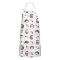 Cute Hedgehog Flower Pattern Apron-Garden Aprons for Women with Pockets-Cotton Linen Waterproof Kitchen Cooking Gardening Aprons Adjustable for Kitchen,Cooking,BBQ and Salon 33x27 Inch
